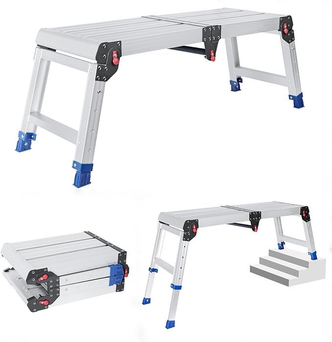 Foldable Aluminum Work Platform, 12.7 lb, Easy-Installation, Capacity of 500 lbs by Unknown