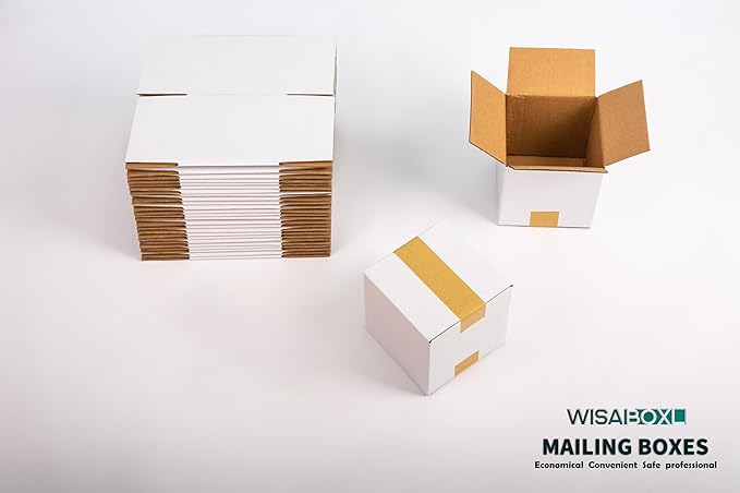5x5x5 inch White Shipping Boxes, Corrugated Cardboard Small Boxes - Image 2