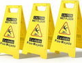 3 Pack Caution Wet Floor Sign, Bright Yellow, Double-Sided A-Frame Safety by Unknown