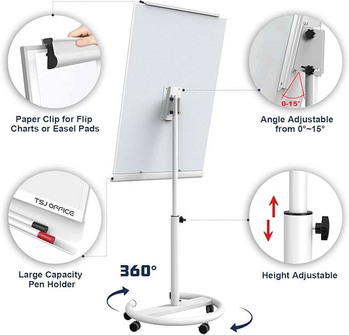 TSJ OFFICE Mobile Standing Whiteboard - Image 2