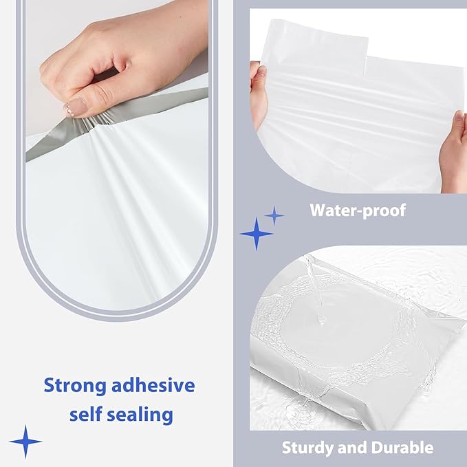 Fuxury 600 Pack 17.7x22" White Large Poly Mailers Bulk, Waterproof Mailing - Image 3