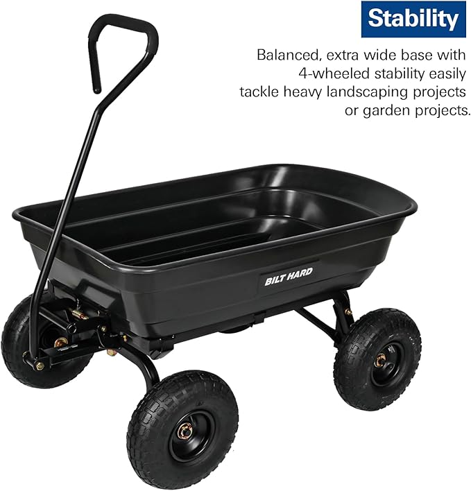 BILT HARD 600 lbs Poly Garden Dump Cart - Image 5