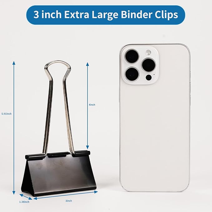 Jumbo Binder Clips 3 Inch - Image 2