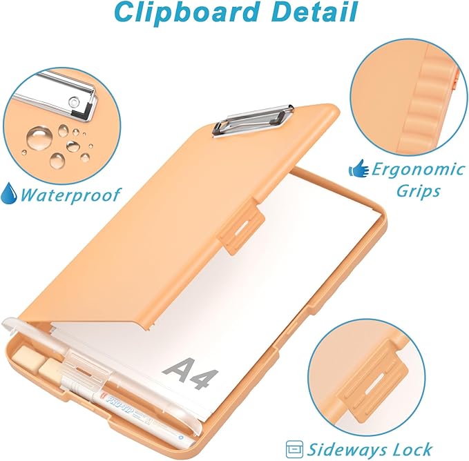 Rimilak Plastic Clipboard with Storage, 8.5 x 11 High Capacity Folio Nursing - Image 5