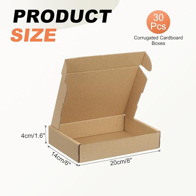 PATIKIL 8 x 6 x 1.6 Inch Shipping Boxes, 31 Pack Hard Corrugated Cardboard Box - Image 2
