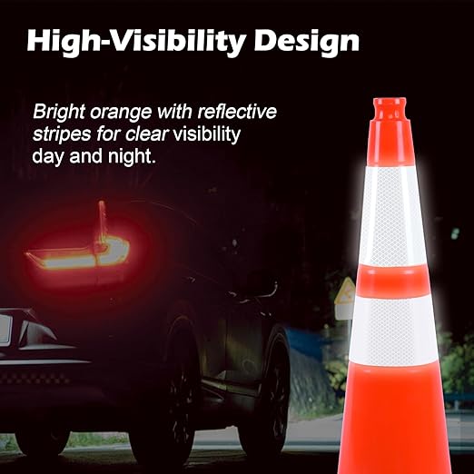 6 Pack 28 Inch Orange Traffic Cones - Image 4