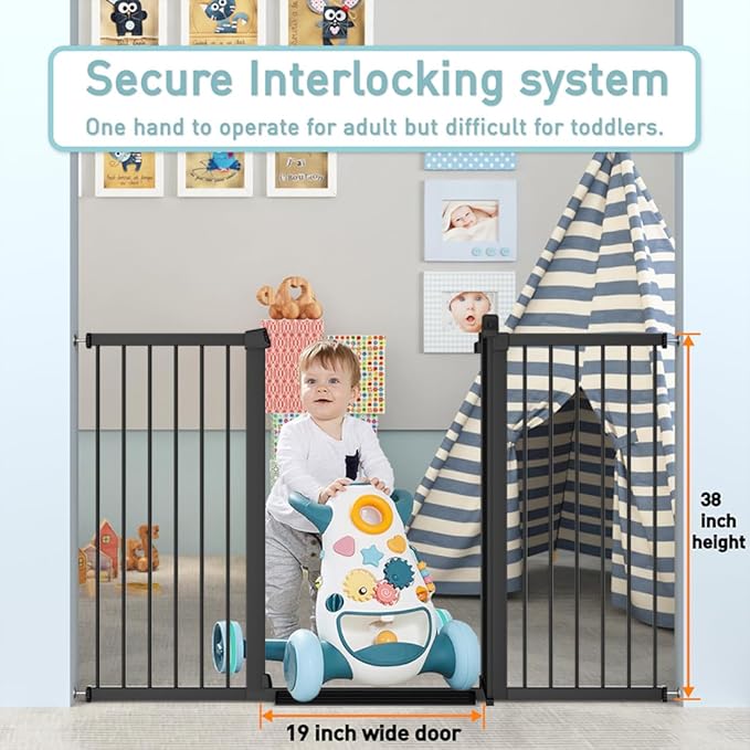 38.5" Extra Tall Dog Gate 76.38"-79.13" Wide - Image 6