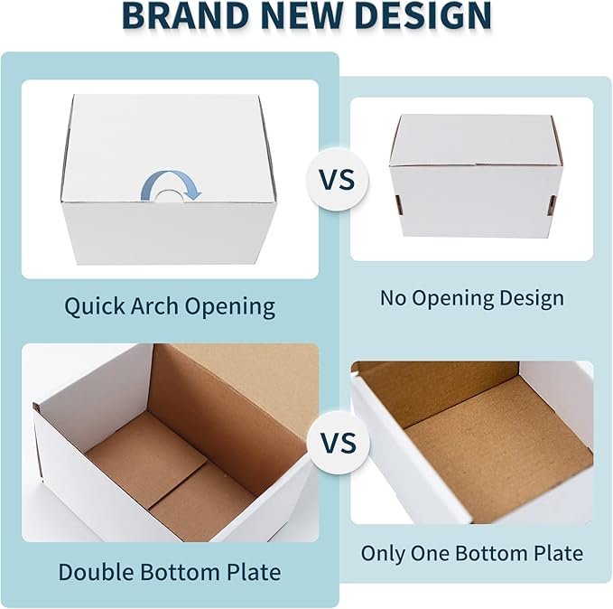 WIFTREY 9x6x3 White Shipping Boxes 25 Pack - Image 4