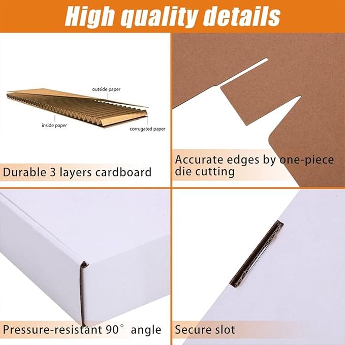 4x4x1'' Small Shipping Boxes 25 Pack, Corrugated Cardboard Mailers - Image 6
