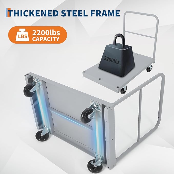 2 in 1 Steel Panel Truck Cart, 36x24 inch Flatbed - Image 4