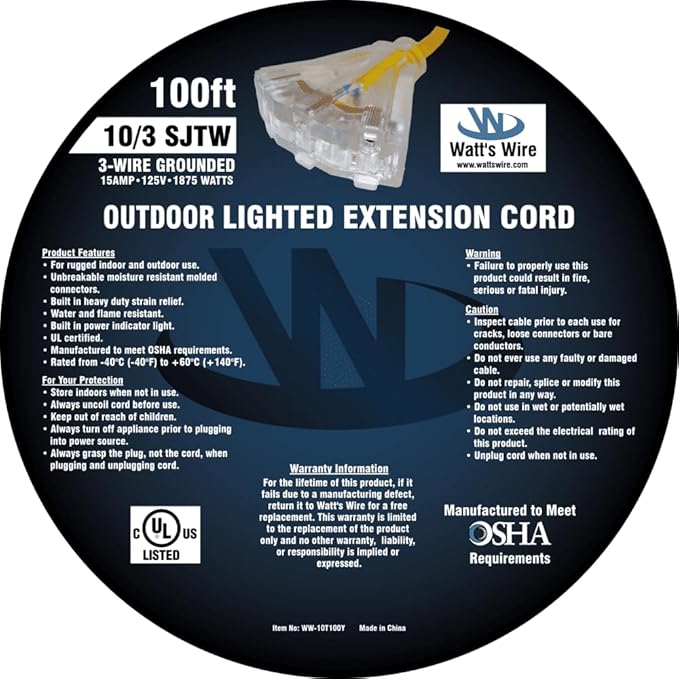 100 ft 10 Gauge Extension Cord - Image 6
