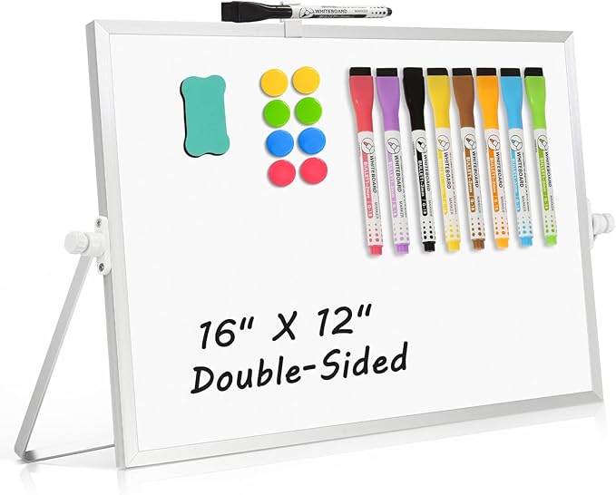 Dry Erase Magnetic White Board, Portable Small Whiteboard Set by AMUSIGHT