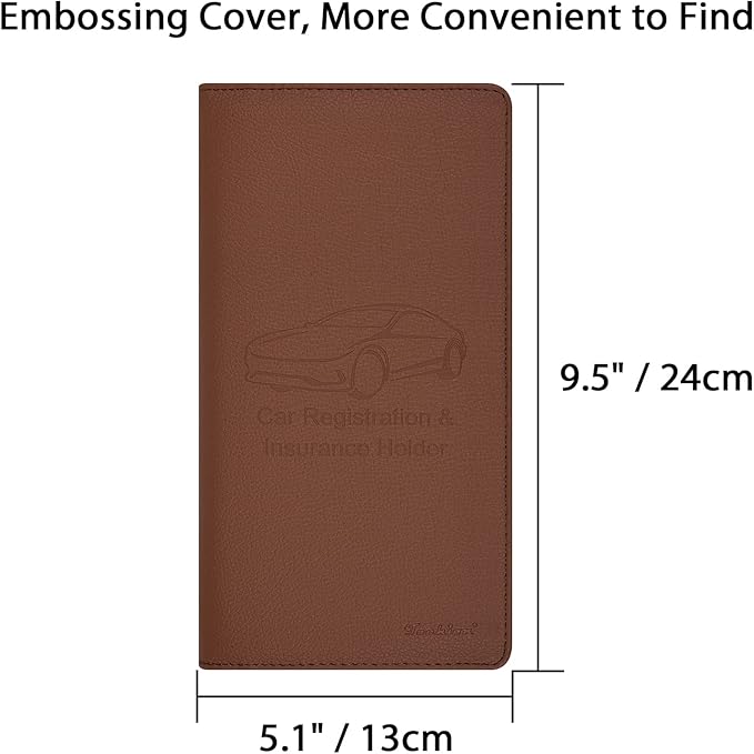 Car Insurance and Registration Holder, 9.5 x 5 Inch PU Leather Vehicle Glove - Image 4