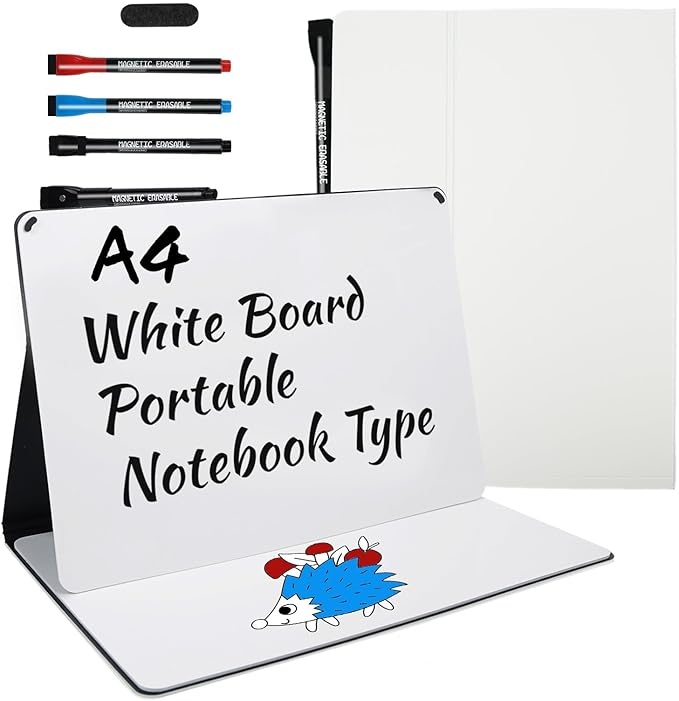 Portable White Board Small Dry Erase Board, A4 Reusable Notebook by CABPLROI