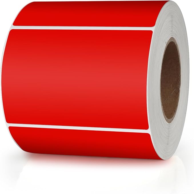 Red Rectangle Stickers 3 x 2 Inch Color Coding Labels Vinyl Roll Self-Adhesive by Meitaat