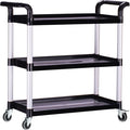 Plastic Utility Carts with Wheels, Heavy Duty 510lbs Capacity Rolling Service by PELOEMNS