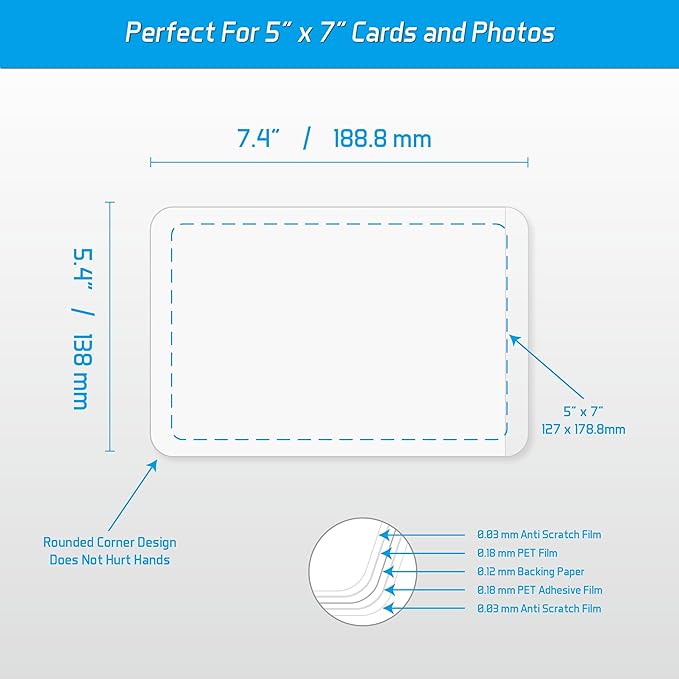 Self-Sealing Laminating Pouches, 5.4" x 7.4'', 20 Pack, Easy-to-Use, No Machine - Image 3
