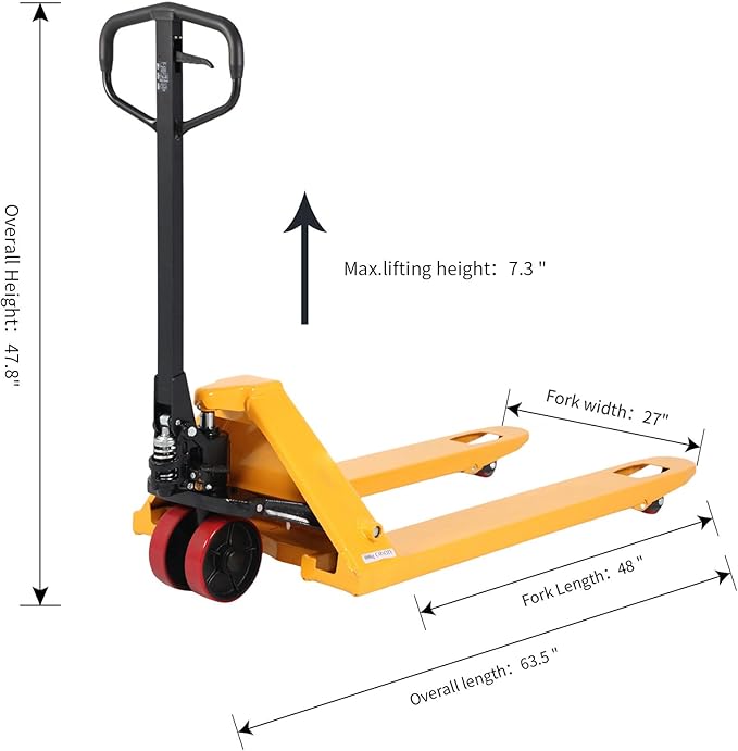 APOLLOLIFT Pallet Jack Truck, 5500lbs Capacity 27" W x 48" L Forks Manual - Image 2