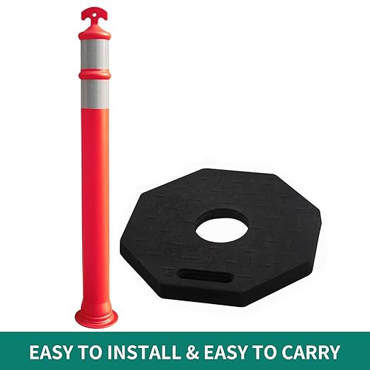 6PACK BESEA Traffic Delineators Cone 42”High Orange Traffic Safety Delineator - Image 6