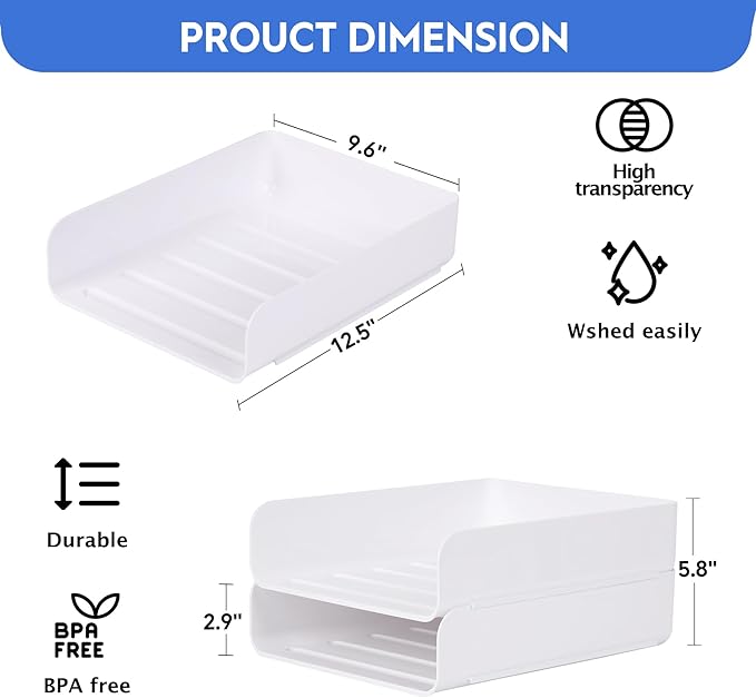 Letter Tray, PET Letter Tray Desk Organizer, Stackable Document Organizer - Image 2