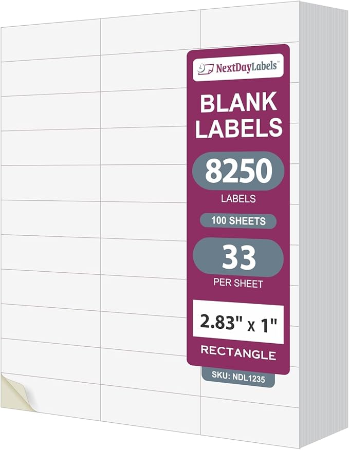 NextDayLabels - 2.83" x 1" Rectangular Sticker Labels by NextDayLabels
