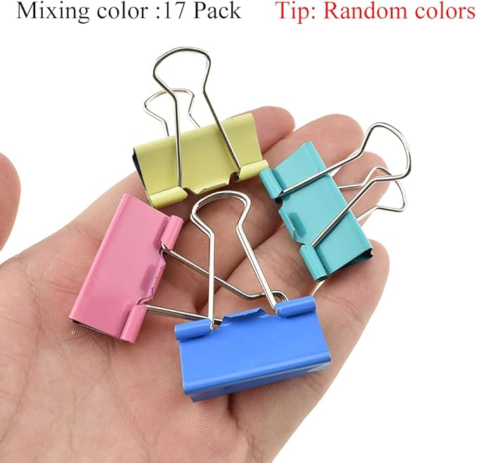 HAHIYO Binder Clips Paper Clamps Spring Steel Sturdy Medium 1.26 inches Width - Image 7