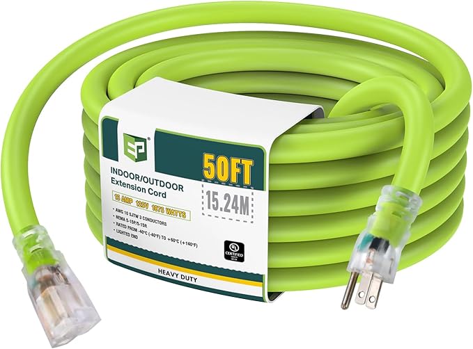 EP 50 Ft Lighted Outdoor Extension Cord by ENERGYPRO
