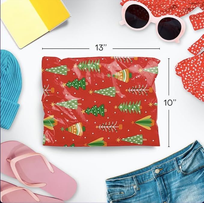 10x13 Poly Mailers – Christmas Tree – Waterproof, Tear-Resistant Shipping Bags - Image 3