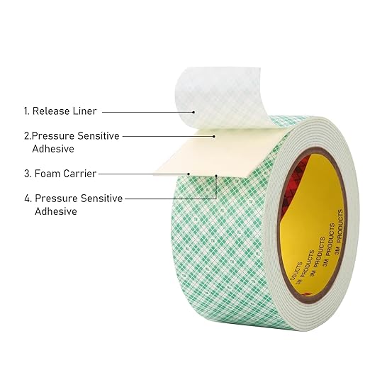 3M Double Sided Foam Tape 0.39" x 10Ft Peel and Stick Foam Tape Mounting Tape - Image 2