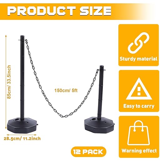Geiserailie 12 Pack Crowd Control Stanchions, Plastic Stanchions Poles - Image 2