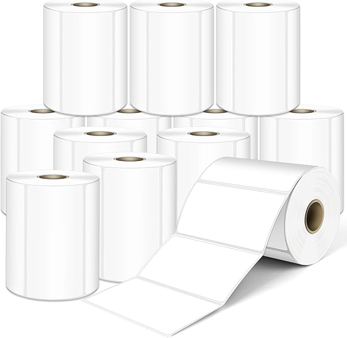 L LIKED 4" x 2" Direct Thermal Labels, Permanent Adhesive Barcode Shipping by LLIKED
