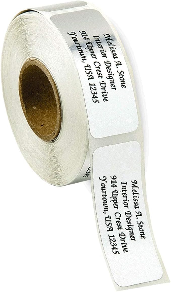 Personalized Return Address Labels, Roll of 250 Silver Foil Self-Adhesive - Image 3