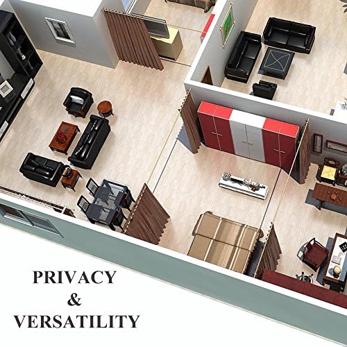 NICETOWN Wall Dividers for Rooms, Sound Barrier Room Divider Curtain Screen Partition, Function Thermal Blackout Patio Door Panel, Sliding Door Insulated Curtain, Cappuccino, 8.3ft Wide x 8ft Long - Image 6