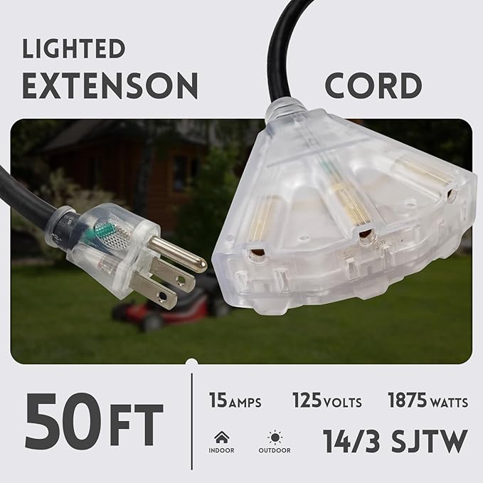 EP 50 Ft Lighted Outdoor Extension Cord - Image 2