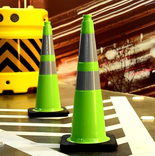 BESEA 6Pack 28" inch Traffic Cones Green Safety Cones - Image 7