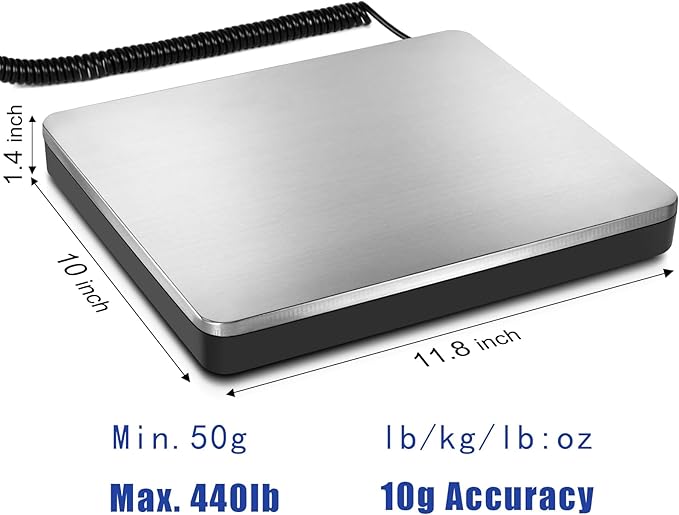 Fuzion Shipping Scale 440lb x 10g Accuracy, Postal Scale - Image 2