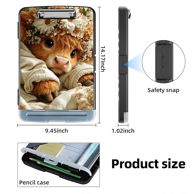 Clipboard with Storage Box & Pen Holder, Heavy Duty Clip Boards 8.5x11 - Image 2