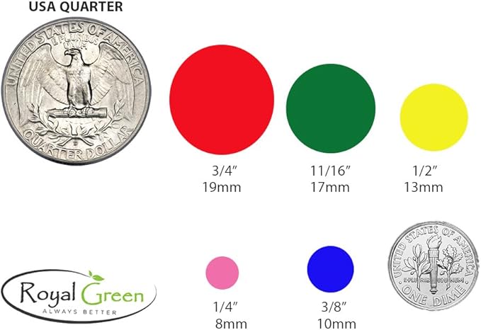 Royal Green Labeling Stickers Gold Round Sticker Dots 1 Inch 600 Pack - Image 6