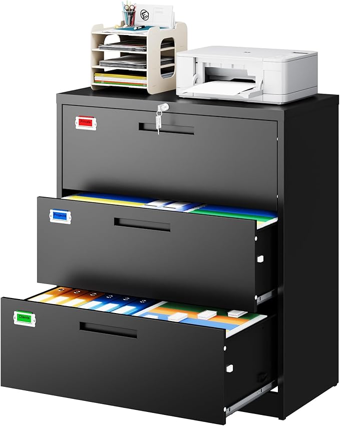 3 Drawer File Cabinet, Lateral Filing Cabinets by PEUKC