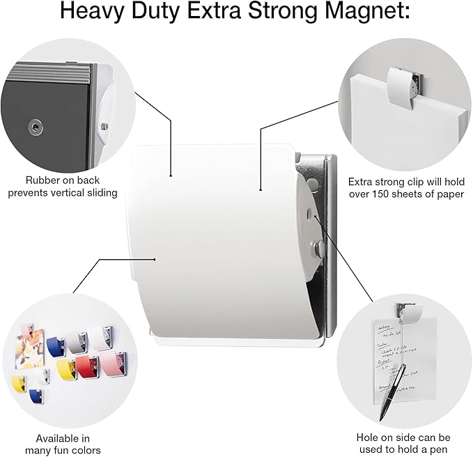 Plus Extra Strong Magnetic Clips, Large White - Image 2