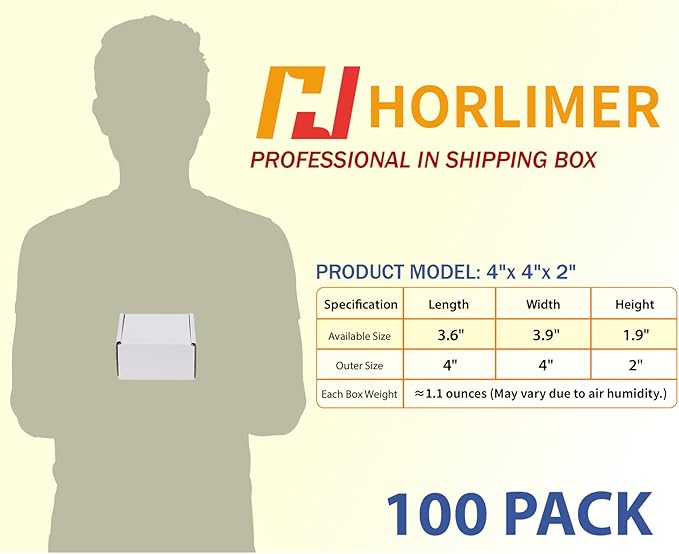 HORLIMER 4x4x2 inches Shipping Boxes Set of 100 - Image 2