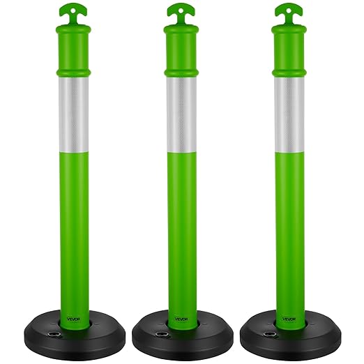 VEVOR 3 Pack Traffic Delineator Posts, 48 inches Traffic Safety Cones by VEVOR