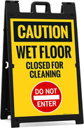 Caution Wet Floor Closed for Cleaning Do Not Enter Sidewalk Sign Kit, 24x36 by SigoSigns