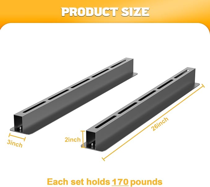 WALMANN Overhead Tote Storage Rails, Heavy Duty Garage Ceiling Bin Storage Rack - Image 4