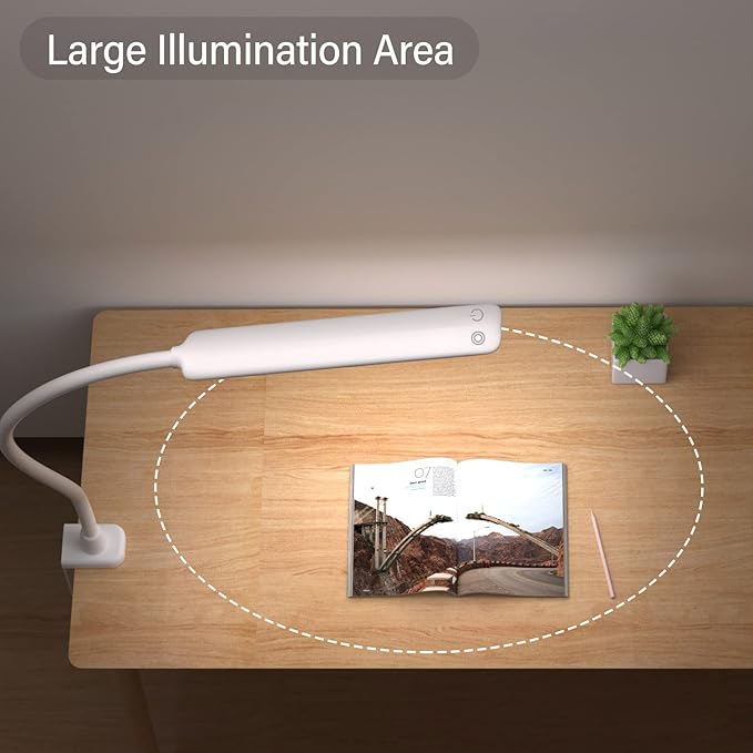 LED Desk Lamp With Clamp, 10W Gooseneck Lamps Touch Control, Swing Arm Clamp - Image 4