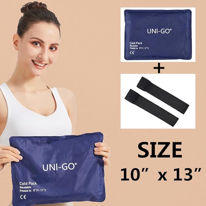 UNI-GO Gel Ice Packs for Injuries Reusable, Gel Cold Pack - Image 2