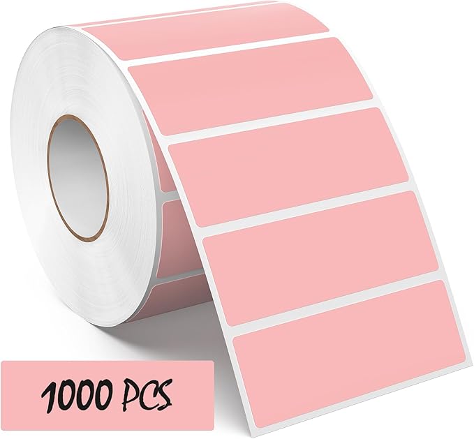 3 × 1 Inches Pink Rectangle Color Coding Labels 1000 PCS, Self-Adhesive by Meitaat