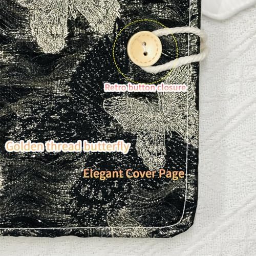 XnxnzhHo Pocket Journaling Notebooks, 6 Ring Binder Cover A6 Small Notebook, Refillable Punched Loose Leaf Paper Notebook, for School, Office, Grad Gifts, Black - Image 3