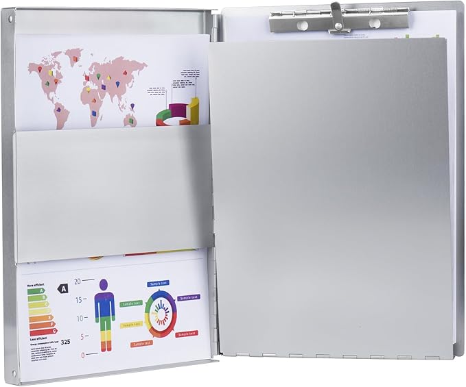 ZCZN Aluminum Clipboard with Storage and Clip Recycled, Clipboard Folder by ZCZN