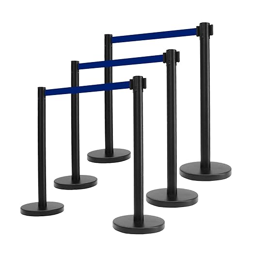 VIP Crowd Control Retractable Belt Stanchion Queue Safety Barrier Set by CrowdControlCenter
